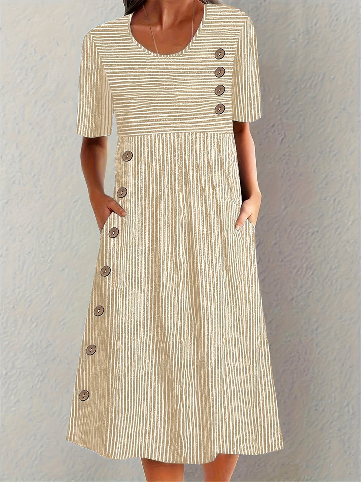 Coralie™ Letnia Sukienka Maxi w Wyraziste Paski
