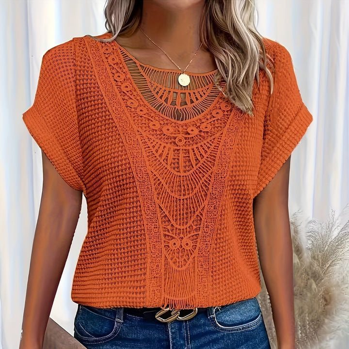 Fioletowy | Sweter Dzianinowy z Detalami