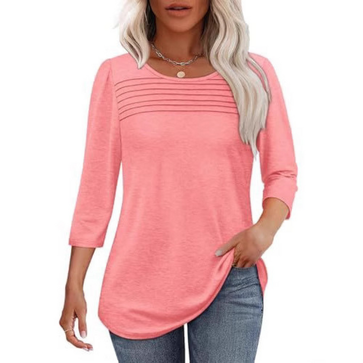 ALLISON | Spring Casual Pleated Front Blouse