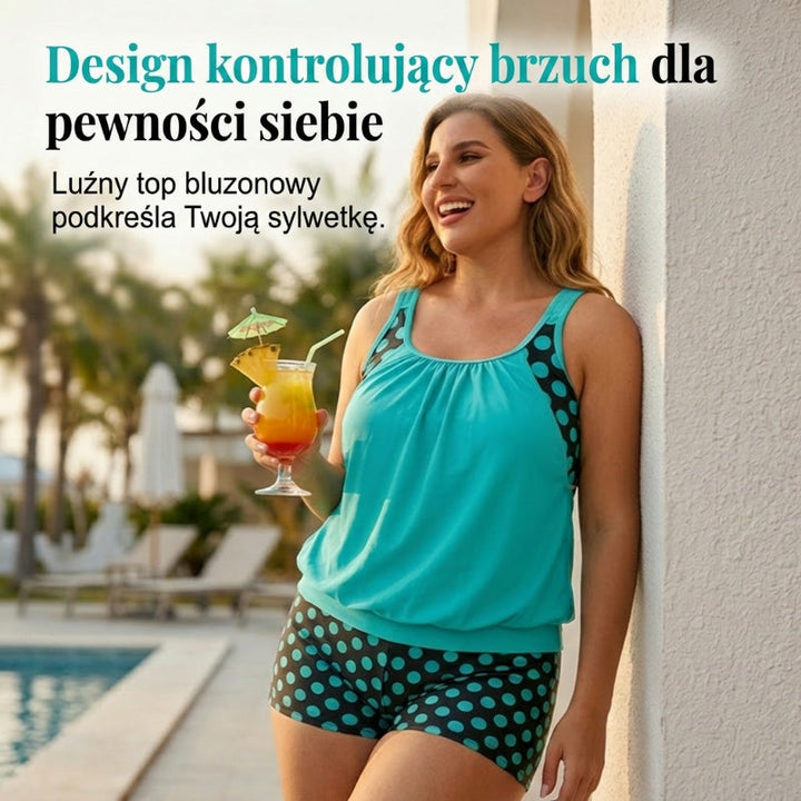 Stella — Dwuczęściowy Kostium Kąpielowy w Grochy