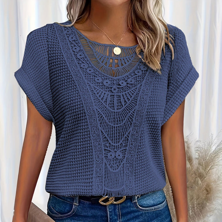 Fioletowy | Sweter Dzianinowy z Detalami