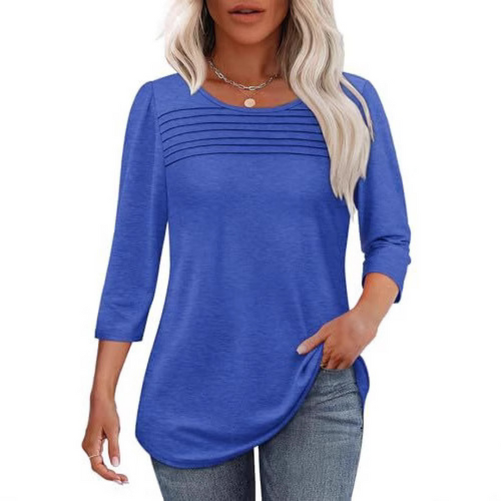 ALLISON | Spring Casual Pleated Front Blouse