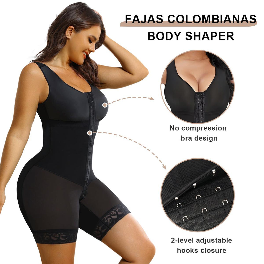 Lillian's House - Full Body Shapewear Bodysuit with Zipper Crotch