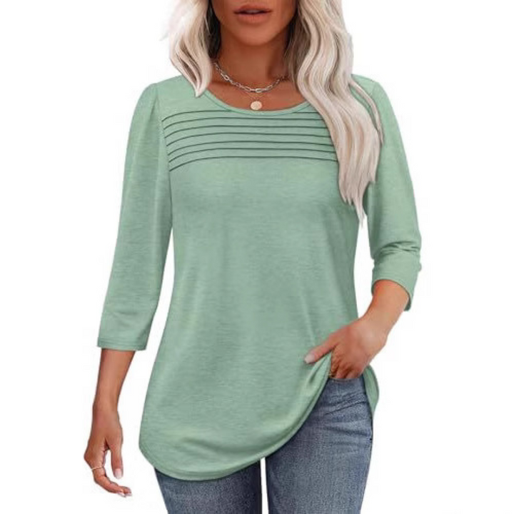 ALLISON | Spring Casual Pleated Front Blouse