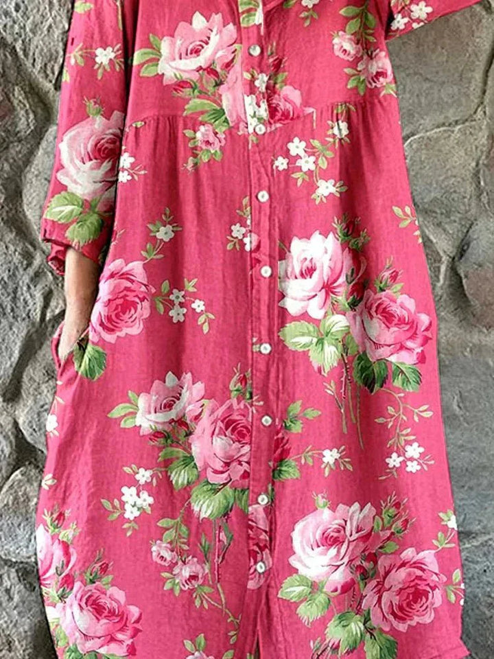 Mathilde™ Artystyczna Sukienka Maxi w Kwiaty