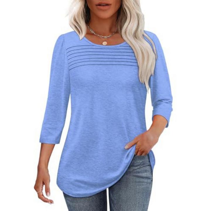 ALLISON | Spring Casual Pleated Front Blouse