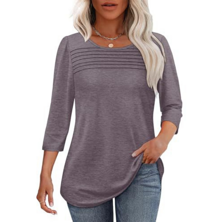 ALLISON | Spring Casual Pleated Front Blouse