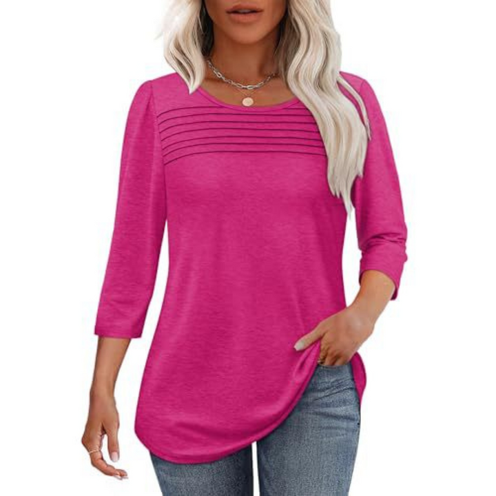 ALLISON | Spring Casual Pleated Front Blouse