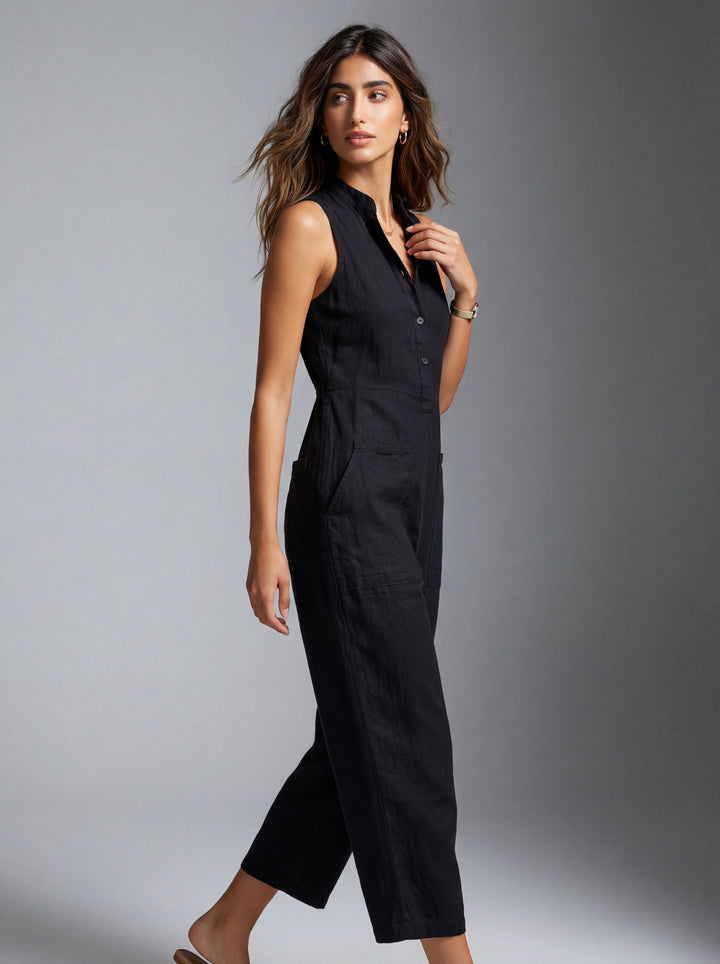 Bezramienny Minimalistyczny Jumpsuit