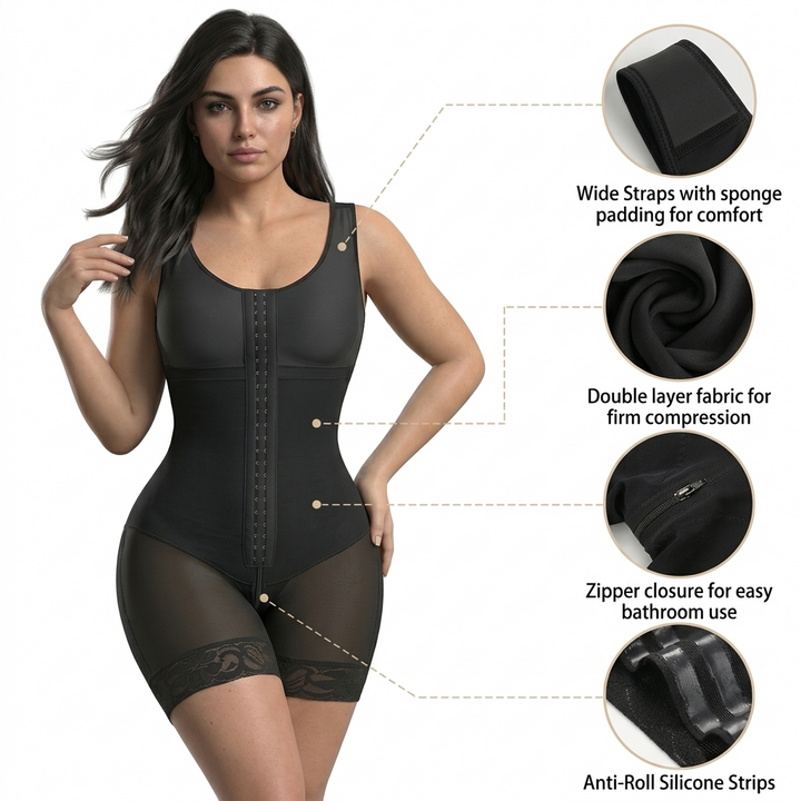 Lillian's House - Full Body Shapewear Bodysuit with Zipper Crotch