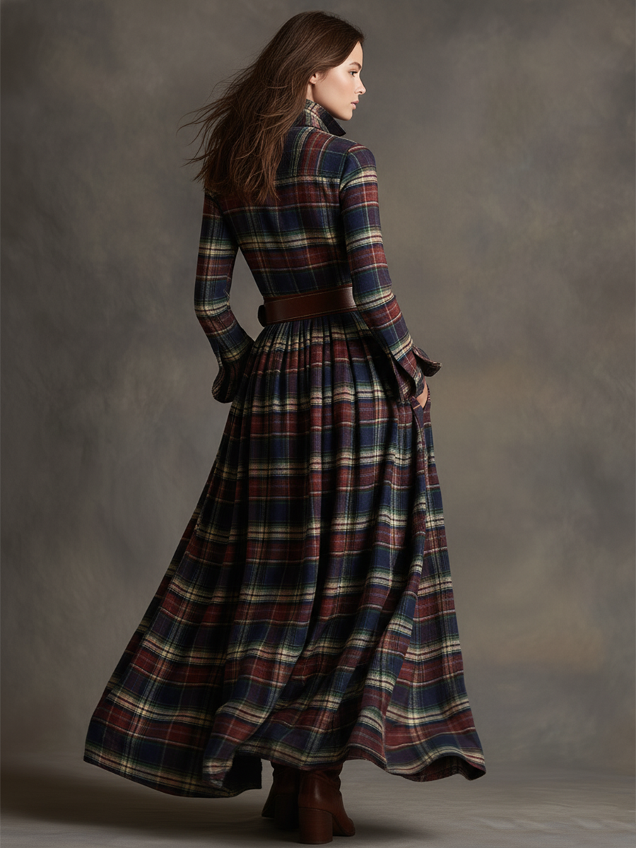 Livia – sukienka maxi w kratę