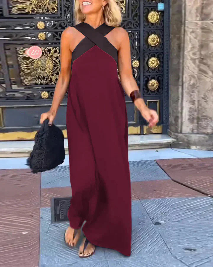 Quirine™ Sukienka Maxi z Zawijanym Dekoltem