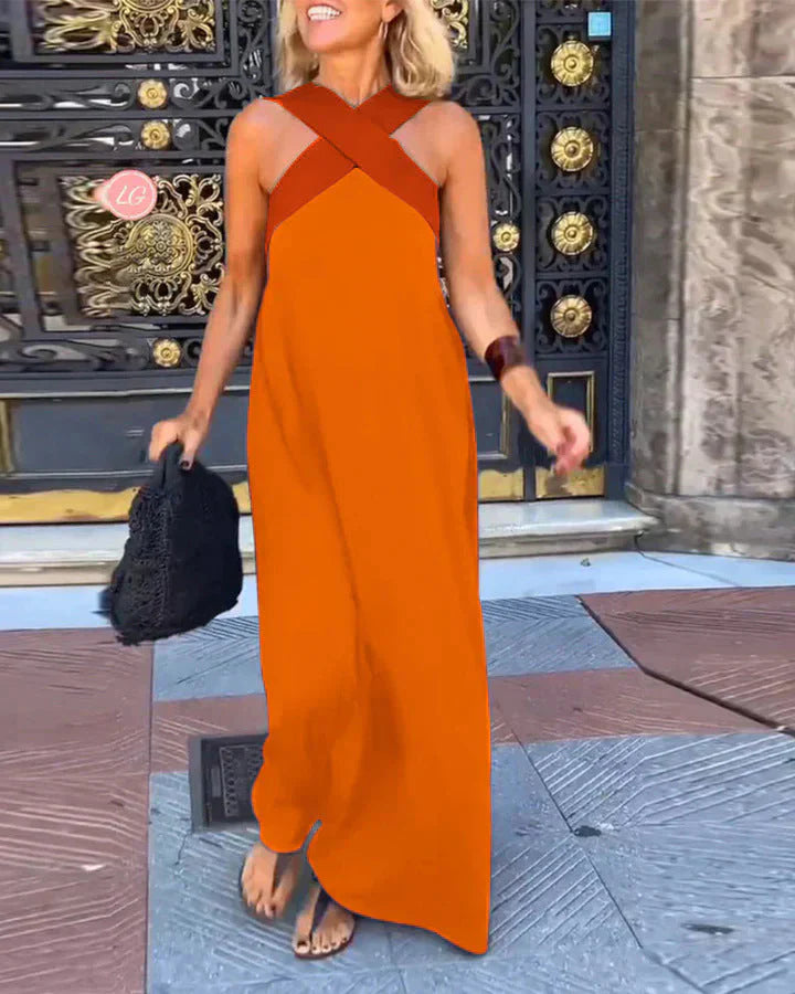 Quirine™ Sukienka Maxi z Zawijanym Dekoltem