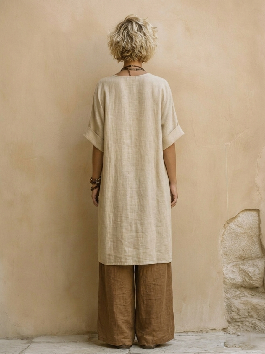 Florentyna | Boho komplet z haftowaną tuniką