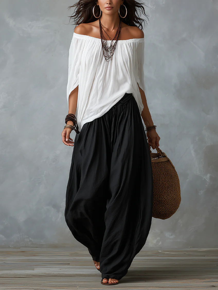Izabela | Boho komplet z luźną bluzką