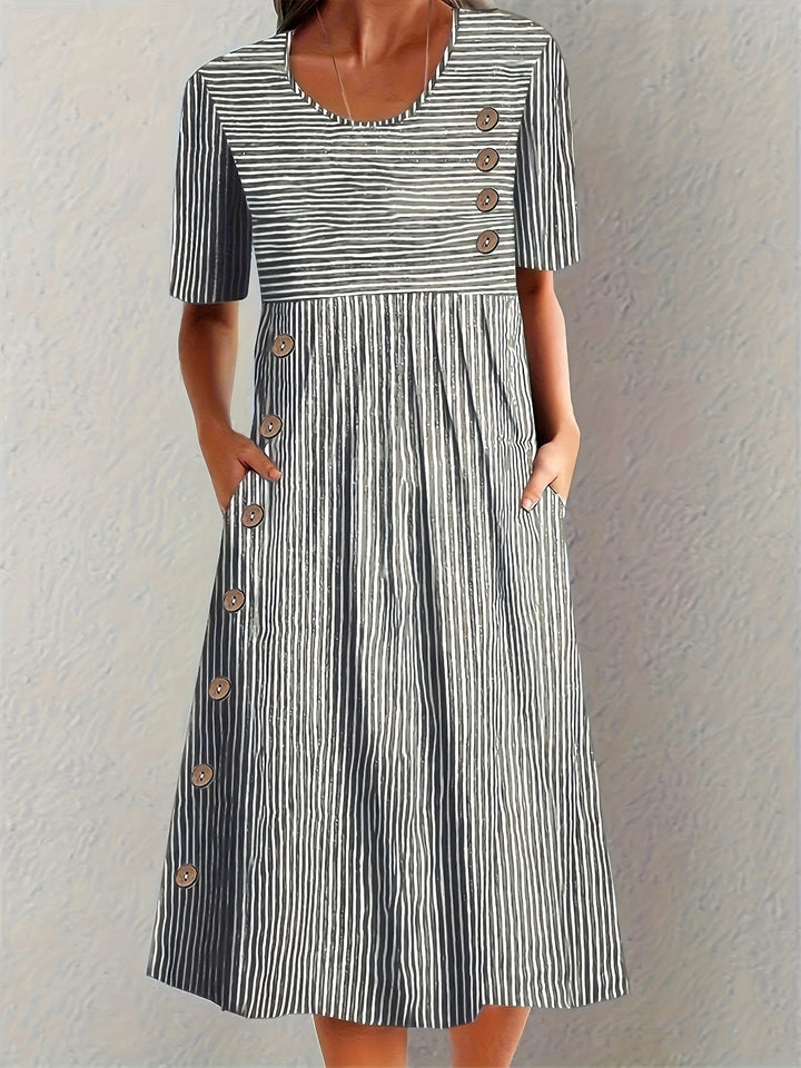 Coralie™ Letnia Sukienka Maxi w Wyraziste Paski