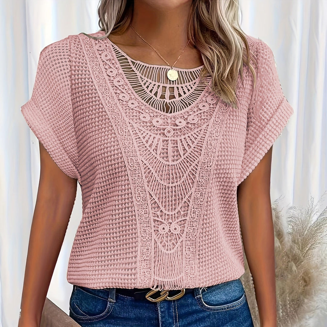 Fioletowy | Sweter Dzianinowy z Detalami