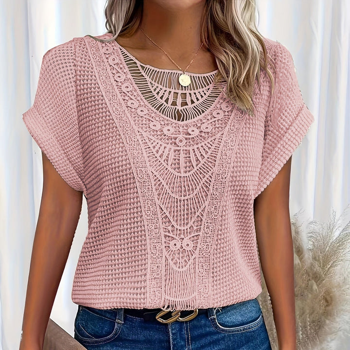 Fioletowy | Sweter Dzianinowy z Detalami