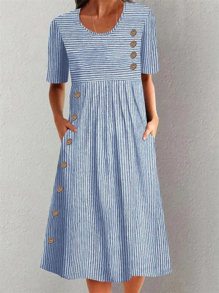 Coralie™ Letnia Sukienka Maxi w Wyraziste Paski