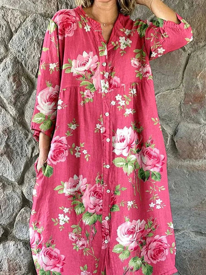 Mathilde™ Artystyczna Sukienka Maxi w Kwiaty