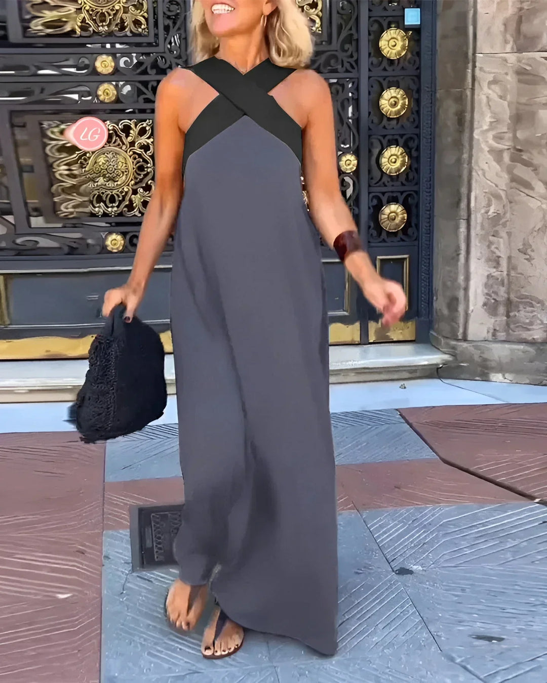 Quirine™ Sukienka Maxi z Zawijanym Dekoltem