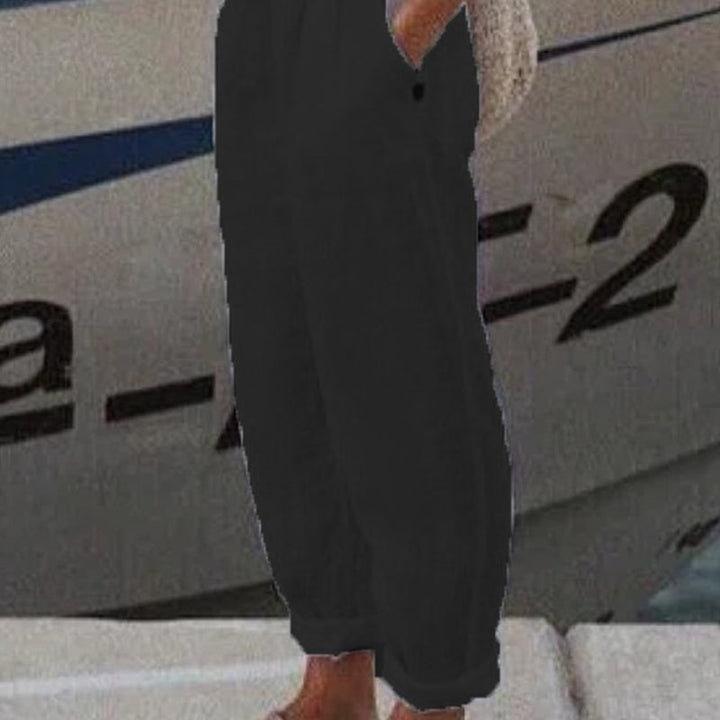 🔥[S-2XL]🍃👖 Damskie spodnie z szerokimi nogawkami z elastycznym pasem z bawełny i lnu